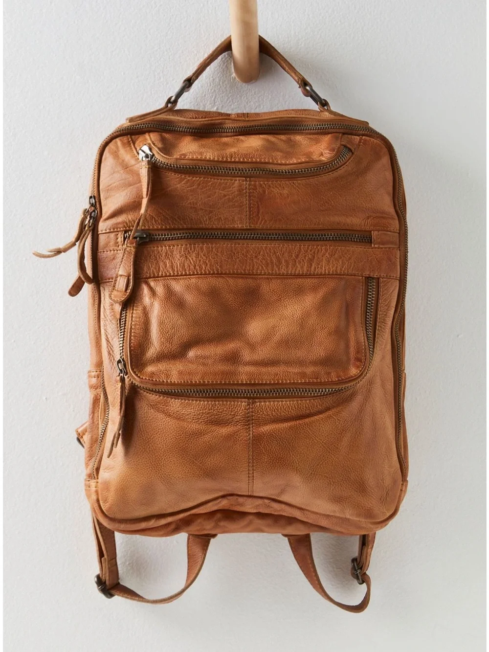Free People East End Leather Backpack. Sand Color New!!